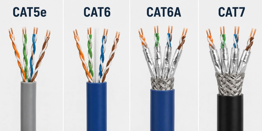 CAT5e vs. CAT6 vs. CAT6A vs. CAT7